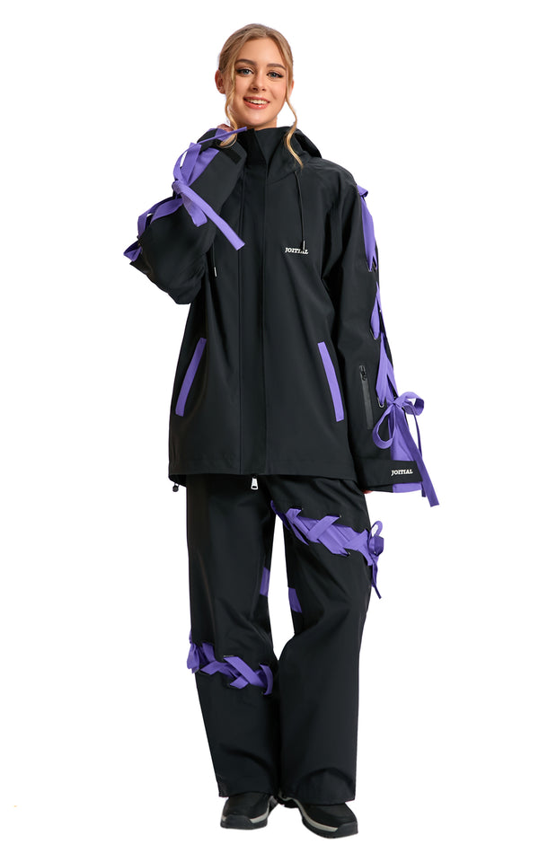 JOITIAL Skiing and Snowboarding Ski Suit Set, Lightweight PFAS-Free 2-Piece Waterproof Windproof Jacket and Pants, Breathable Water-Resistant Snow Gear