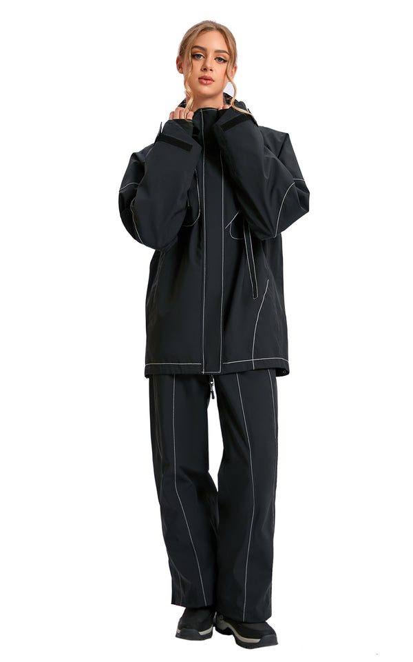 JOITIAL Skiing and Snowboarding Ski Suit Set, Lightweight PFAS-Free 2-Piece Waterproof Windproof Jacket and Pants, Breathable Water-Resistant Snow Gear